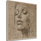 Immagine su legno - Volto nelle rune del tempo